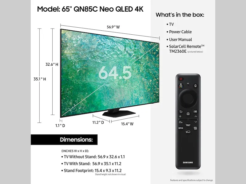سامسونج 65 بوصة QN85C نيو كيو إل إي دي